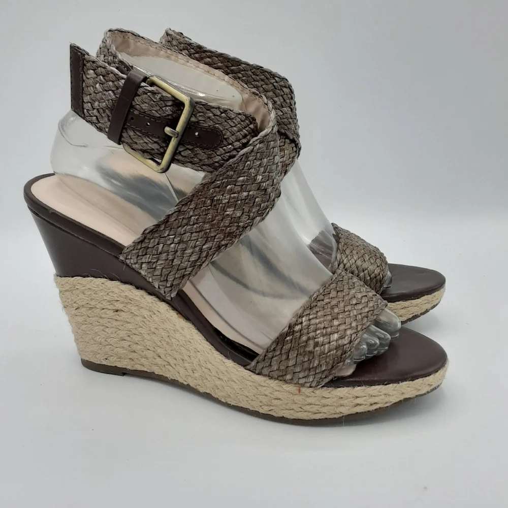Andrew Geller Mix Espadrille Strappy Wedge Heel